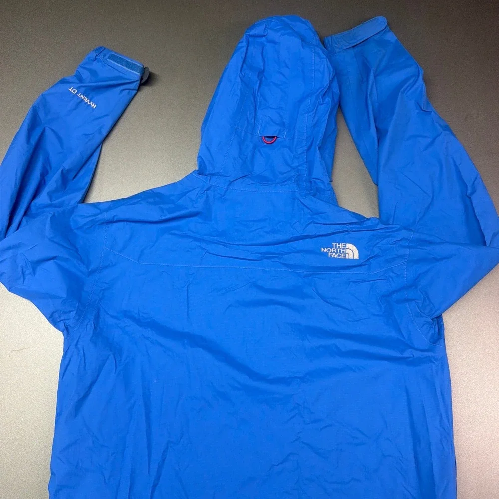 The North Face HyVent DT Blue Rain Jacket Hooded Ripstop Shell Mens M